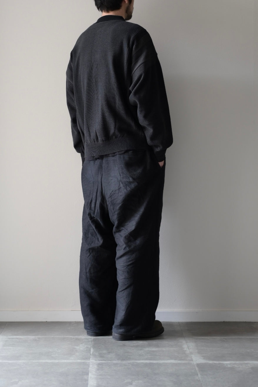 YASHIKI Kokuu Collar Cardigan [BLACK] 通販 | ヤシキ カーディガン