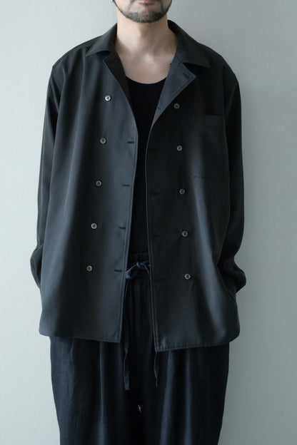 山内 - ビンテージシルクギャバ・ダブルオープンカラーシャツ