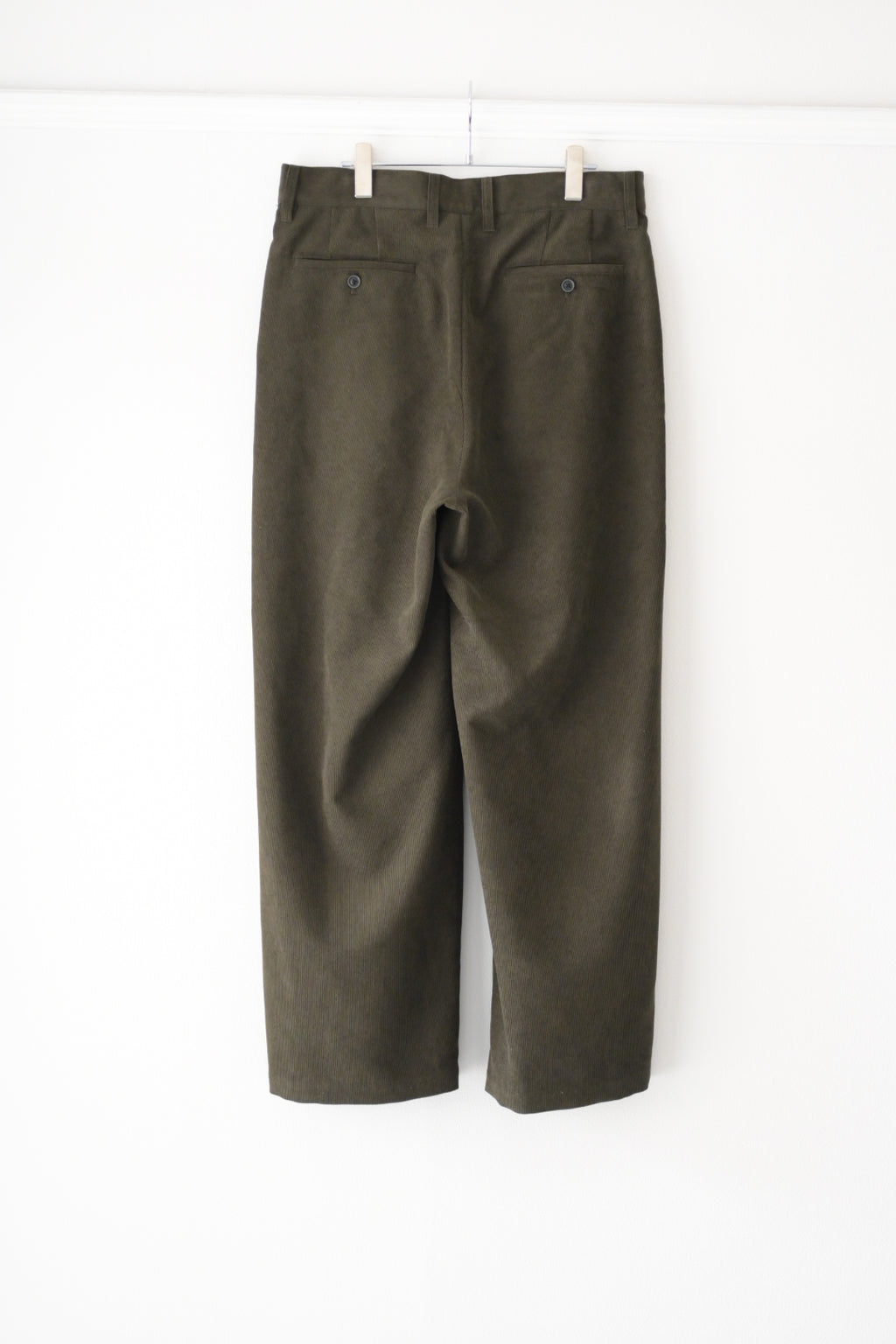 SAYATOMO - 2-Tack Corduroy Baggy Trousers [OLIVE]