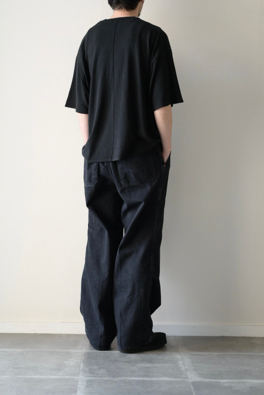 phebus - RAW SILK KNIT T-SHIRT [BLACK]