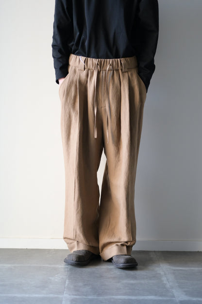 Blanc YM - Linen Silk Oversize Pants [BEIGE]