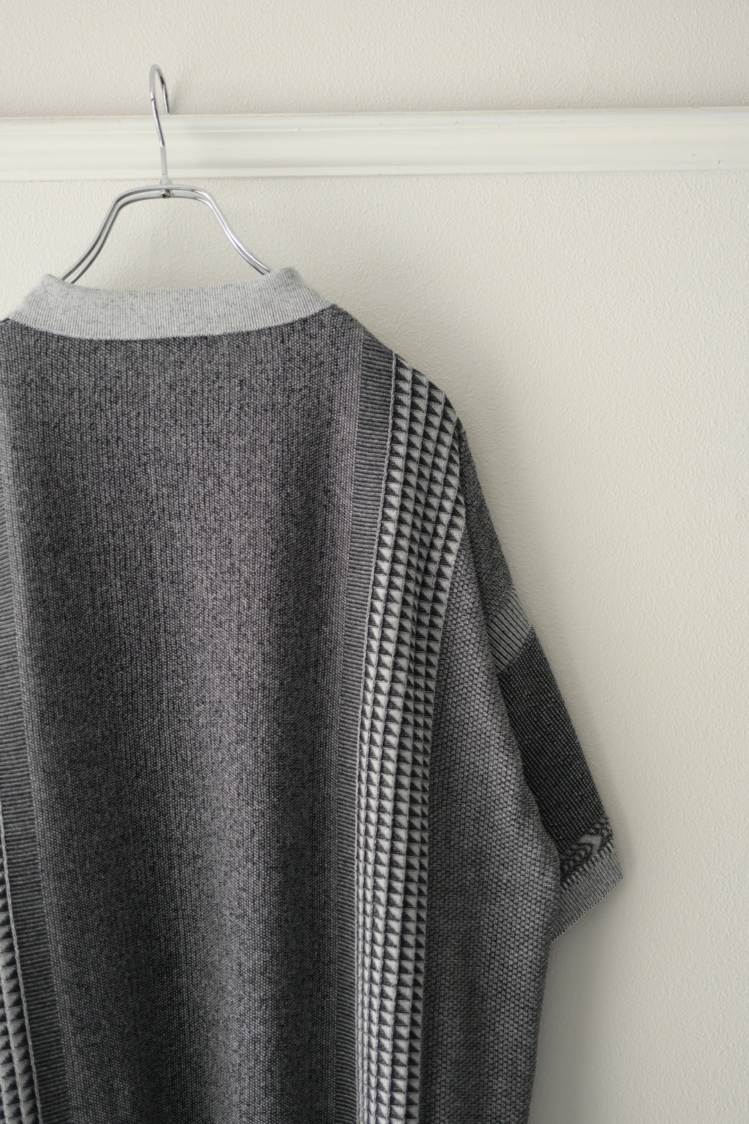 YASHIKI (ヤシキ) - Aotsuyu Knit Polo [MIX-GRAY]
