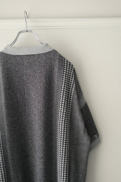 YASHIKI (ヤシキ) - Aotsuyu Knit Polo [MIX-GRAY]
