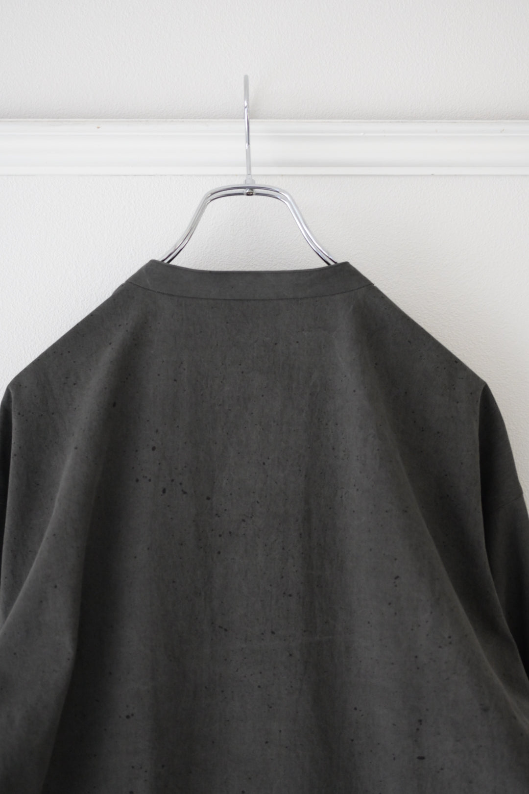 Yamauchi - Black dyed strong twist cotton voile cloth pajama shirt