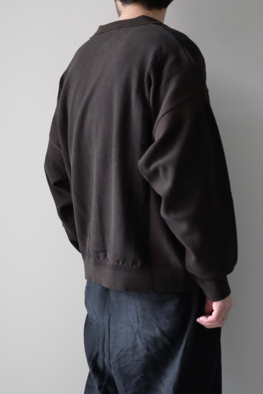 YASHIKI - Kokuu Collar Cardigan [BROWN]