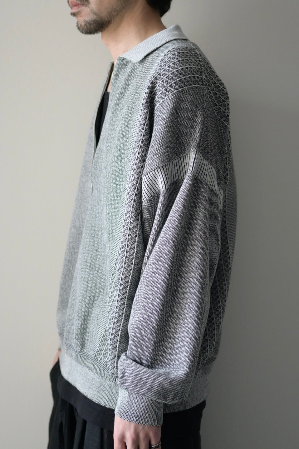 YASHIKI - Kanto Zip Polo [MIX-GRAY]