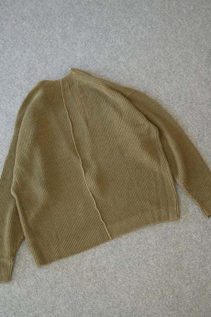 phebus - HEMP KNIT ZIP-UP JUMPER [COYOTE KHAKI]