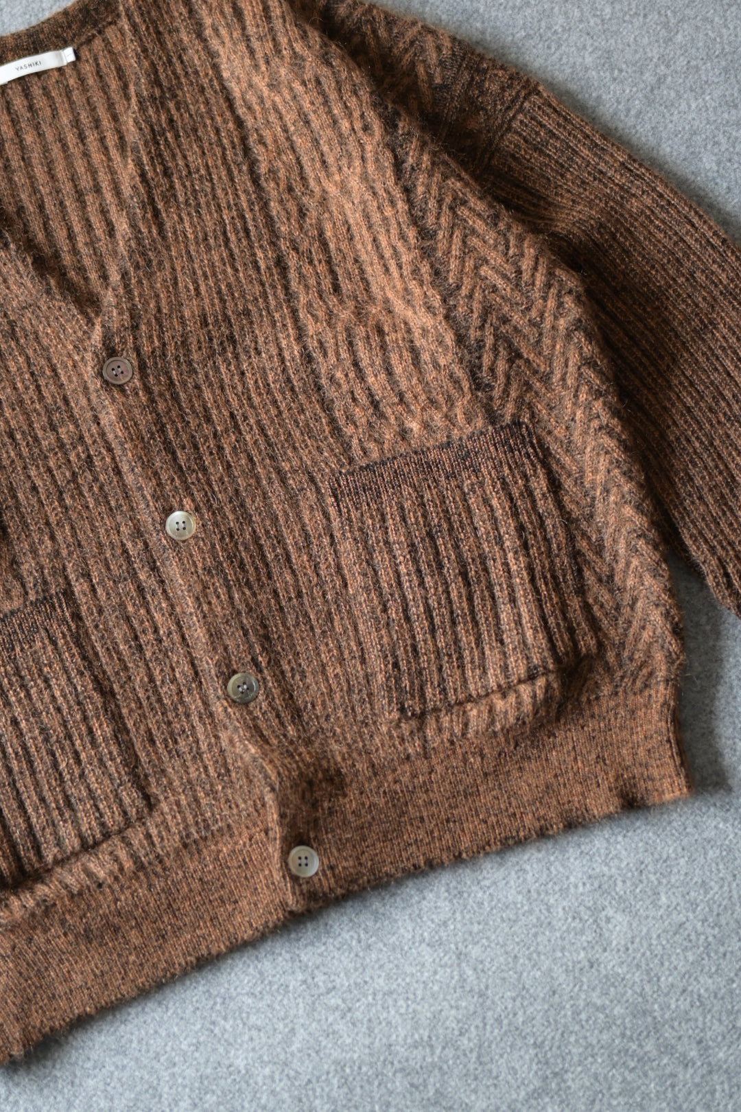 YASHIKI - Sekkei mohair Cardigan [ORANGE]