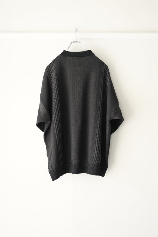 YASHIKI - Aotsuyu Knit Polo [BLACK]