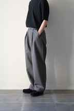 SAYATOMO - 2-Tack Herringbone Wide Slacks
