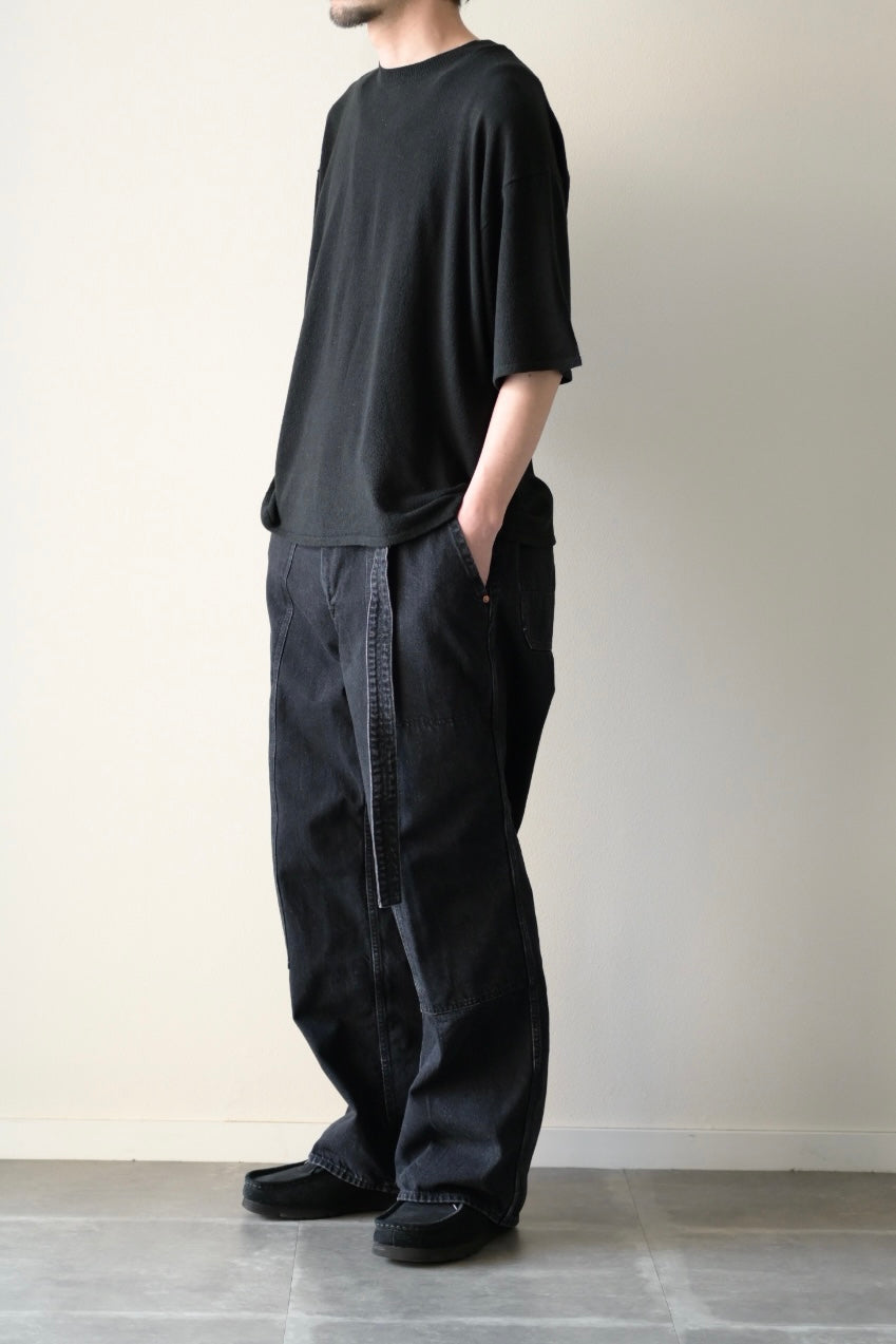 phebus - RAW SILK KNIT T-SHIRT [BLACK]
