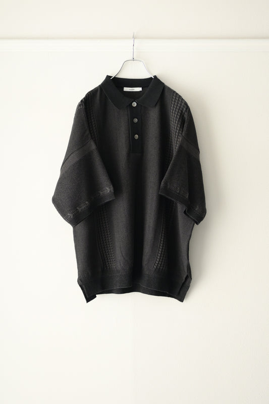 YASHIKI - Aotsuyu Knit Polo [BLACK]