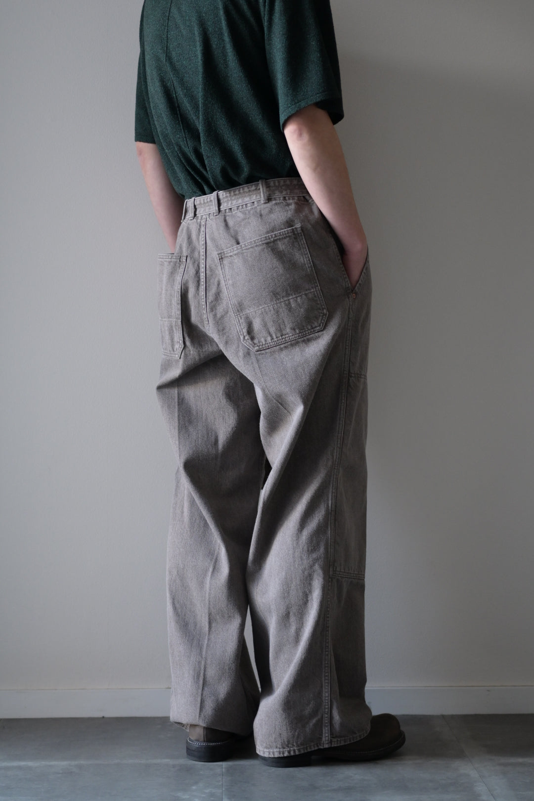 phebus - SULFUR DYE DENIM BELTED PANTS [GRAY]