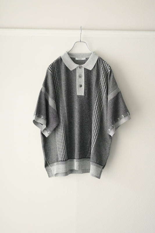 YASHIKI - Aotsuyu Knit Polo [MIX-GRAY]