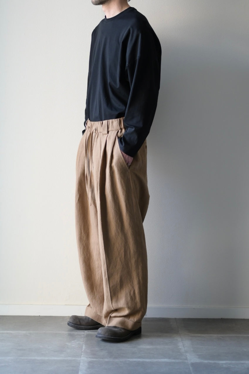 Blanc YM - Linen Silk Oversize Pants [BEIGE]