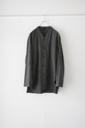 山内 YAMAUCHI 黒染強撚コットンボイルクロス・パジャマシャツ　turf