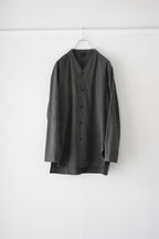山内 YAMAUCHI 黒染強撚コットンボイルクロス・パジャマシャツ　turf