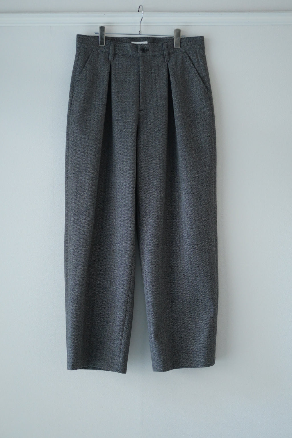 SAYATOMO - 2-Tack Herringbone Wide Slacks