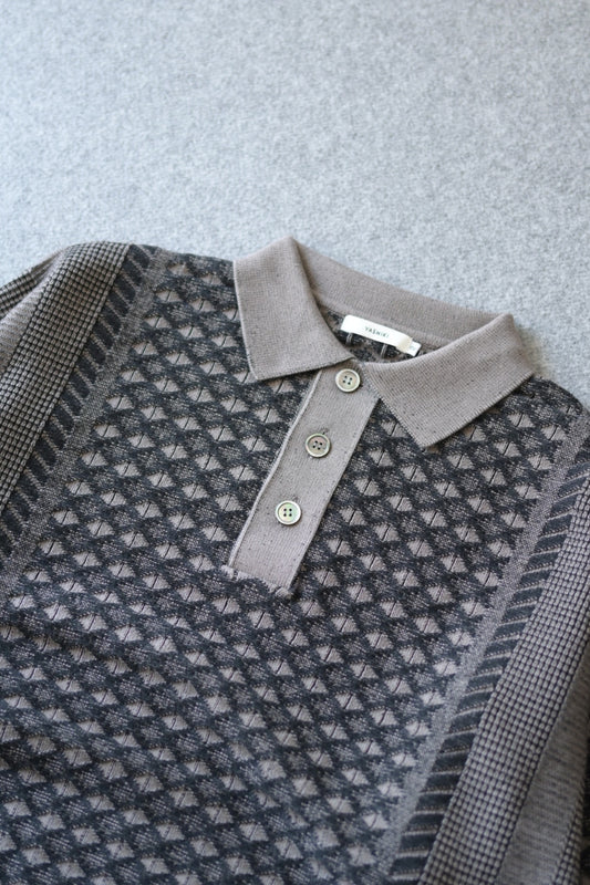 YASHIKI - Rikka Knit Polo [GREIGE]