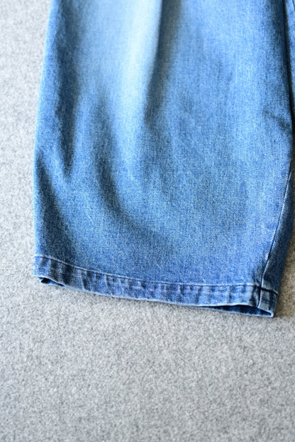 VU - vintage denim knee wide pants [VINTAGE BLUE]