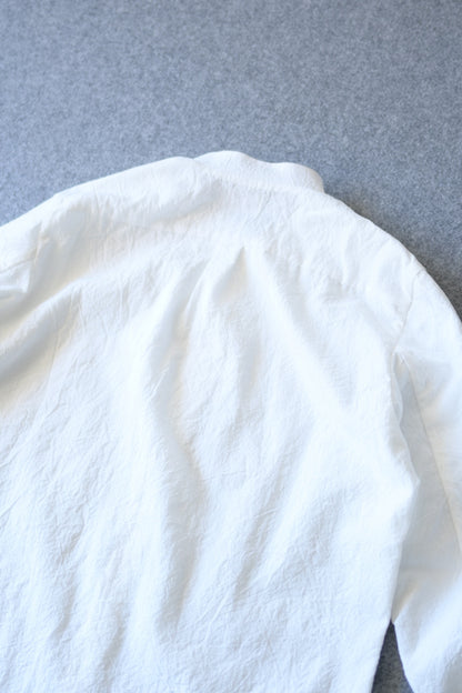 山内 - 塩縮加工ラミーシャンブレーシャツ 羽襟無し [white]