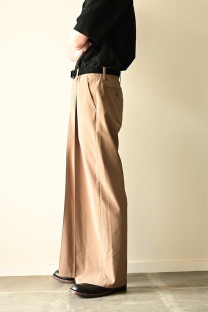SAYATOMO - 1-Tack Baggy Slacks [BEIGE]