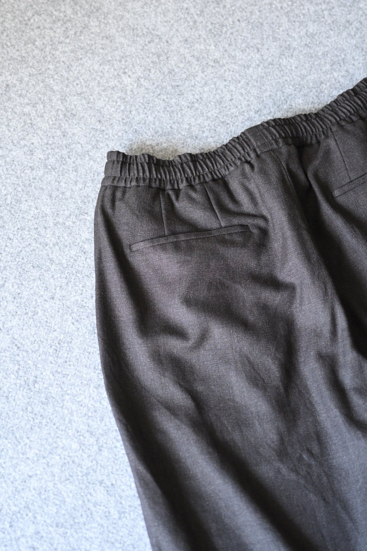 山内 - ウールメッシュクロス・パジャマパンツ[charcoal brown(洗い加工)]