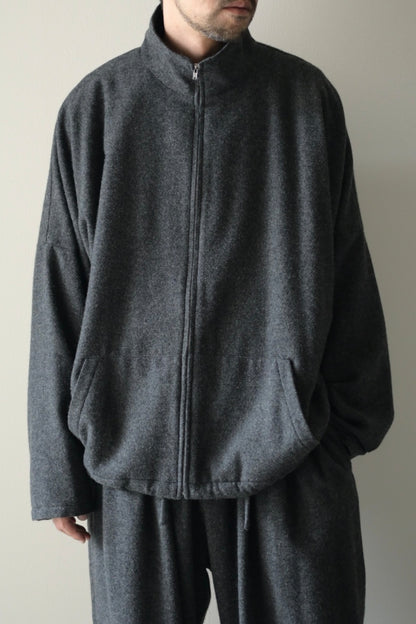 Blanc YM - CASHMERE ZIP JACKET [CHARCOAL GRAY]