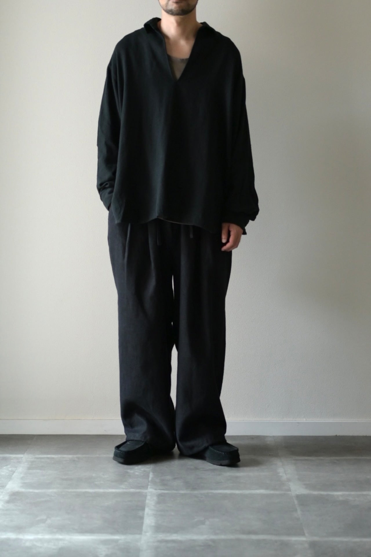 Blanc YM - HEMP BROWSING PANTS [BLACK]