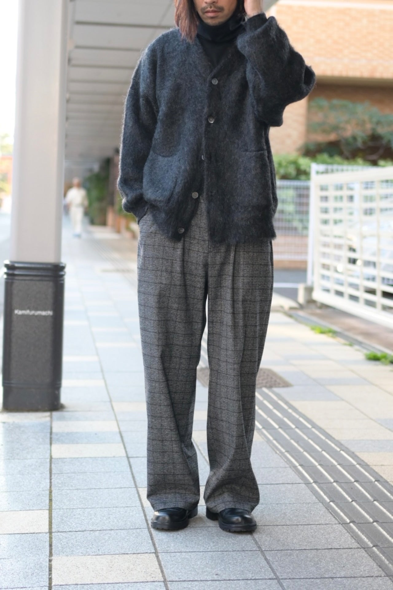 YASHIKI - Akane mohair Cardigan [BLACK]