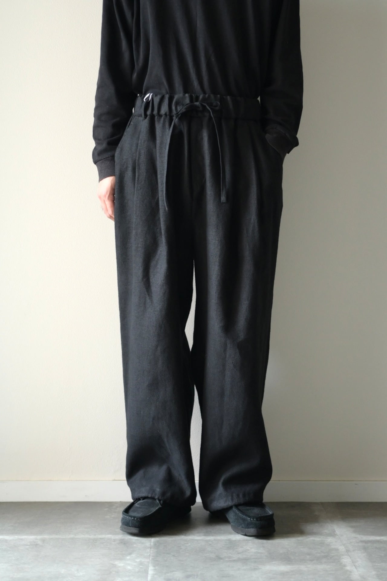 Blanc YM - HEMP BROWSING PANTS [BLACK]