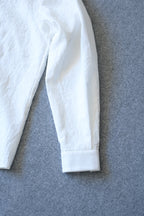 Yamauchi - Salt-Shrinking Ramie Chambray Shirt (No Collar) [White]