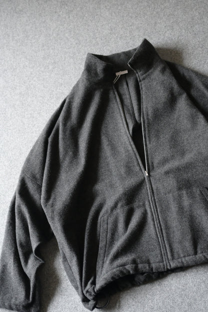 Blanc YM - CASHMERE ZIP JACKET [CHARCOAL GRAY]