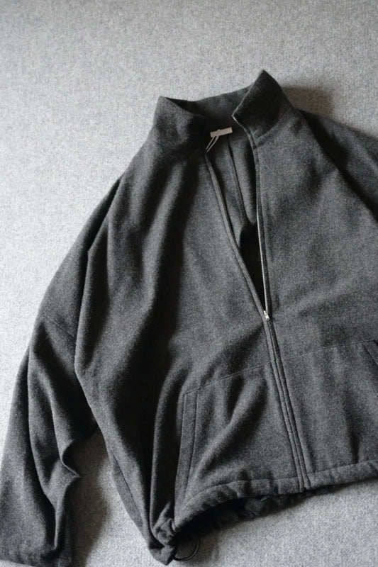 Blanc YM - CASHMERE ZIP JACKET [CHARCOAL GRAY]