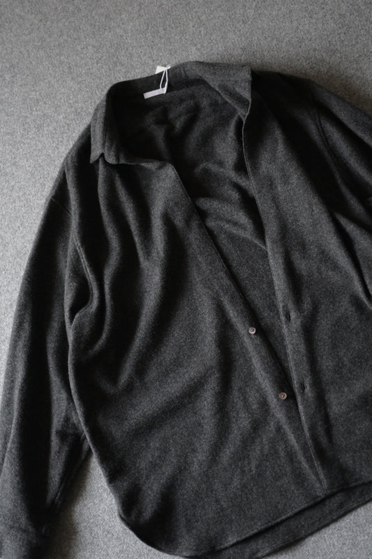 Blanc YM - CASHMERE SHIRT JACKET [CHARCOAL GRAY]