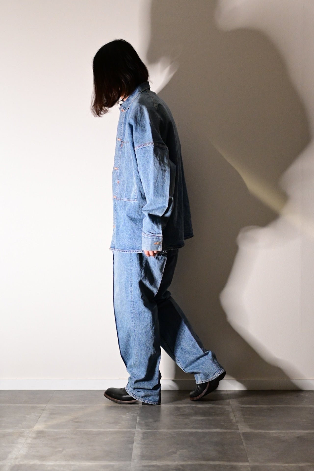 phebus - WASHI DENIM STRAIGHT PANTS [FADE BLUE]