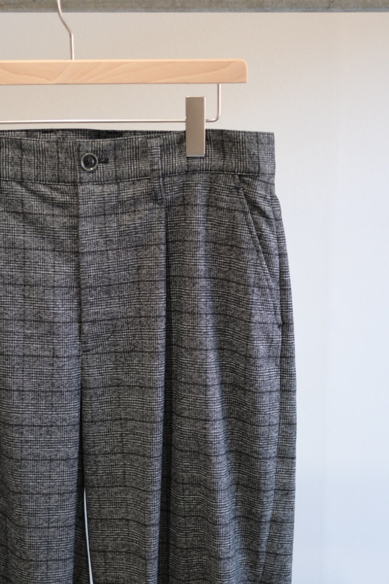 SAYATOMO - 1-Tack Wide Trousers [GRAY(CHECK)]