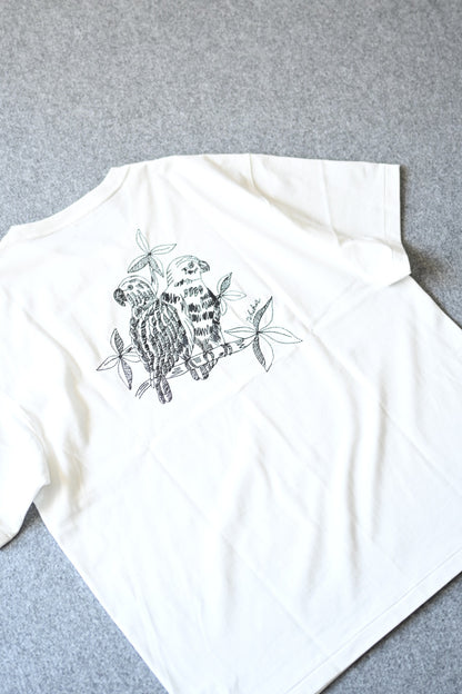 phebus - TWO BIRDS T-SHIRT [WHITE]