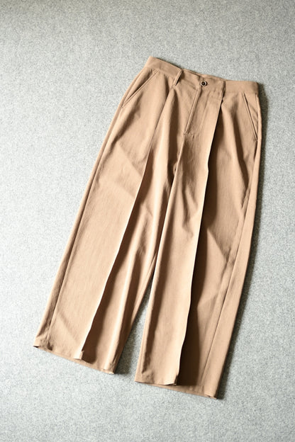 SAYATOMO - 1-Tack Baggy Slacks [BEIGE]