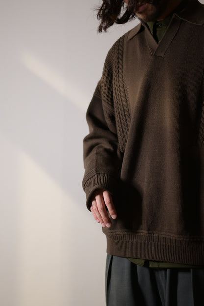 YASHIKI - Hatsuyuki Skipper Knit [BROWN]