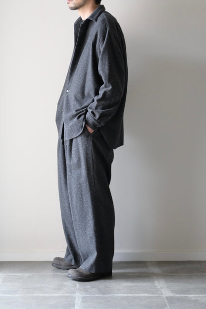 Blanc YM - CASHMERE SHIRT JACKET [CHARCOAL GRAY]