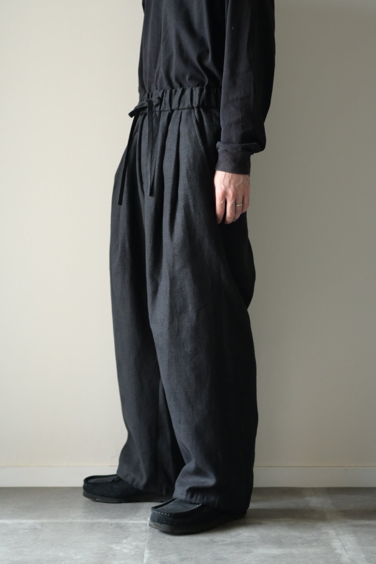 Blanc YM - HEMP BROWSING PANTS [BLACK]