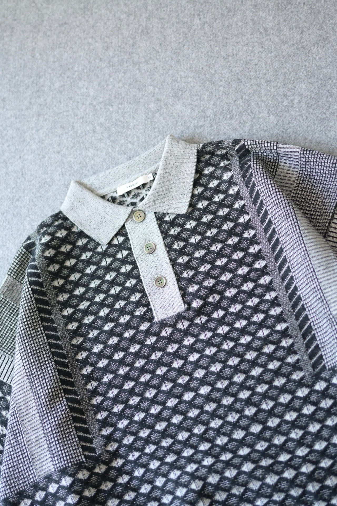 YASHIKI - Rikka Knit Polo [MIX-GRAY]
