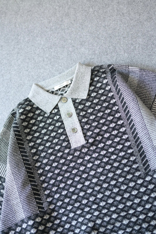 YASHIKI - Rikka Knit Polo [MIX-GRAY]
