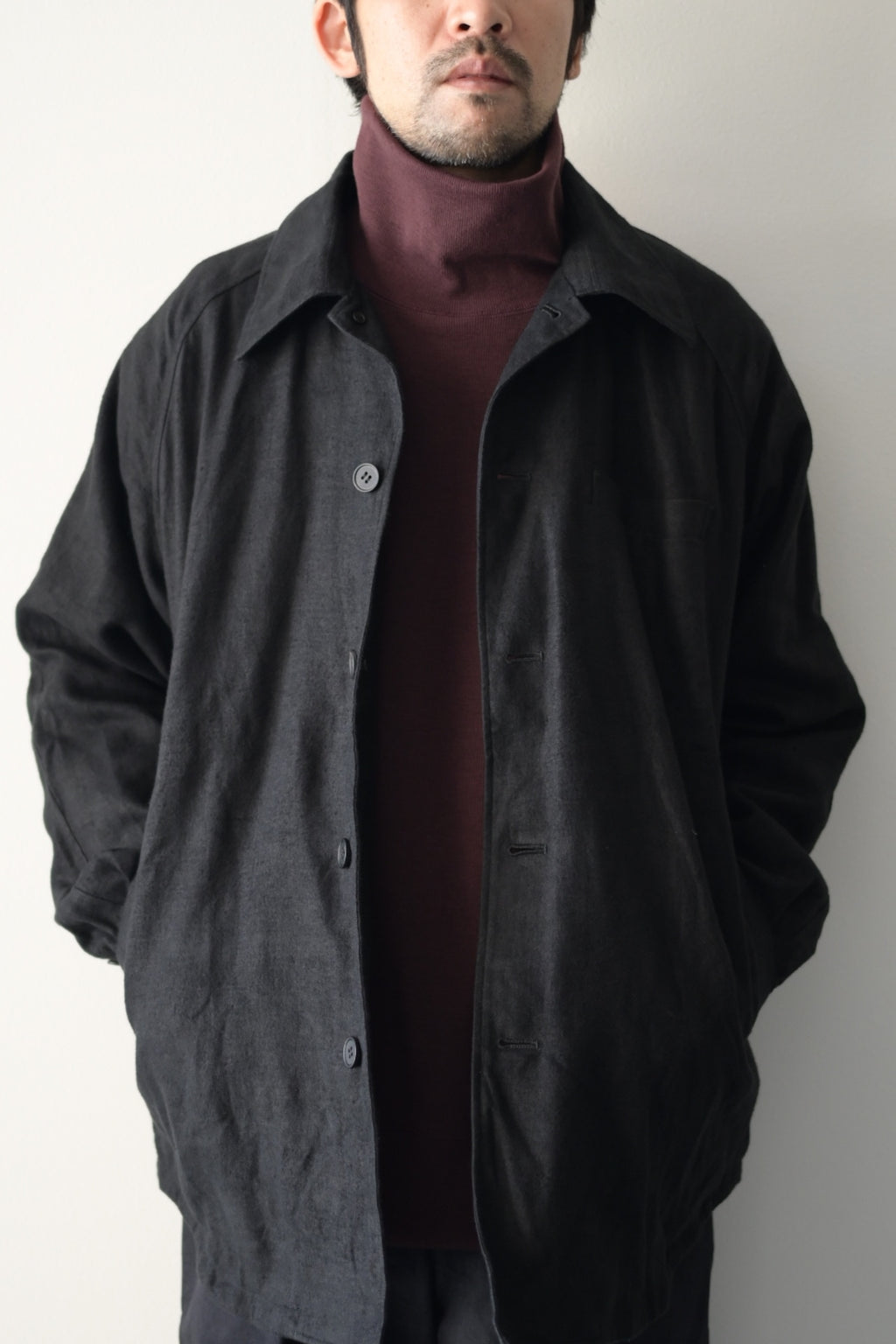 Yamauchi - Hemp flannel shirt jacket