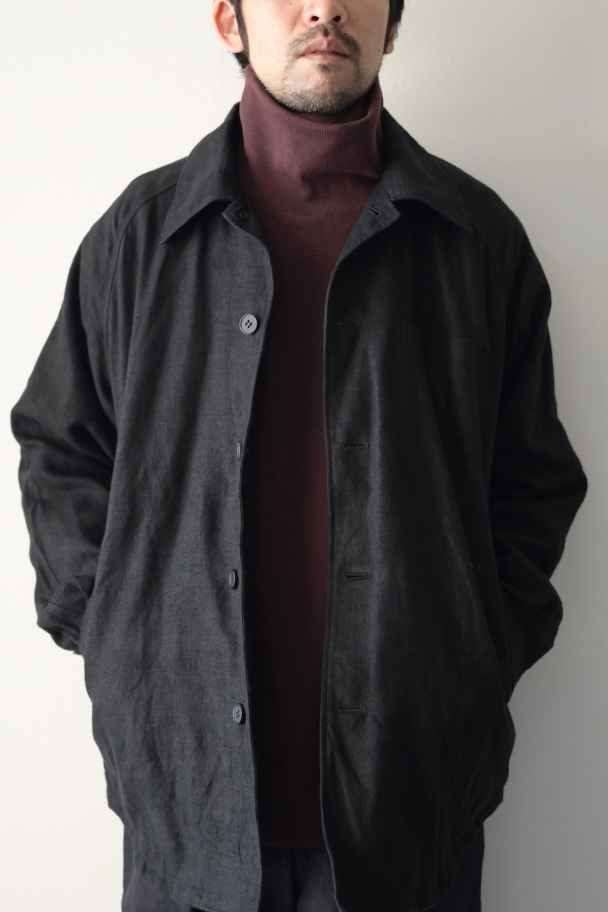 Yamauchi - Hemp flannel shirt jacket