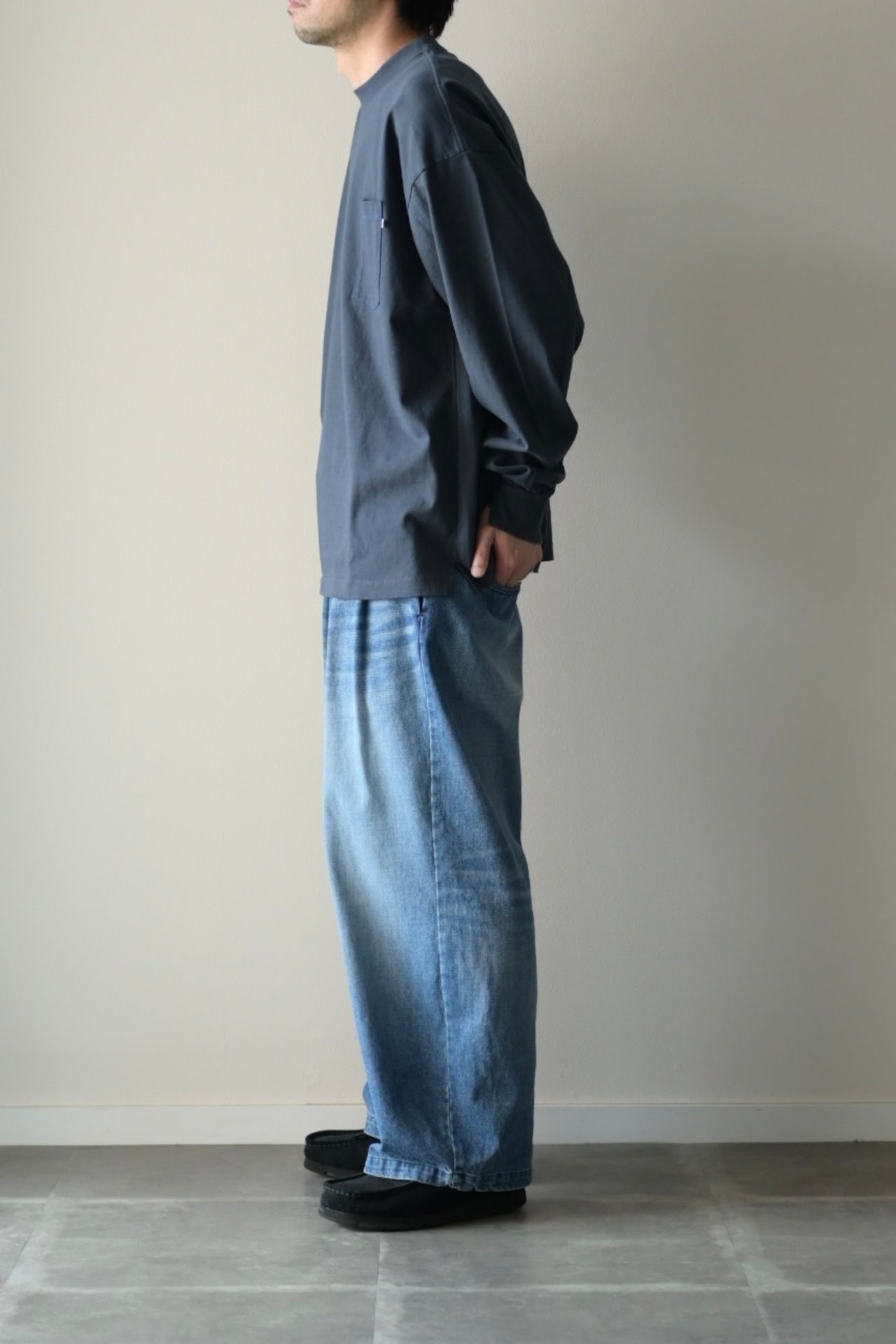 wonderland - Stitch L/S T-shirts [CHARCOAL]