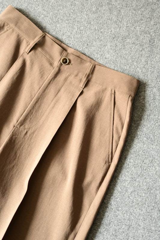 SAYATOMO - 1-Tack Baggy Slacks [BEIGE]