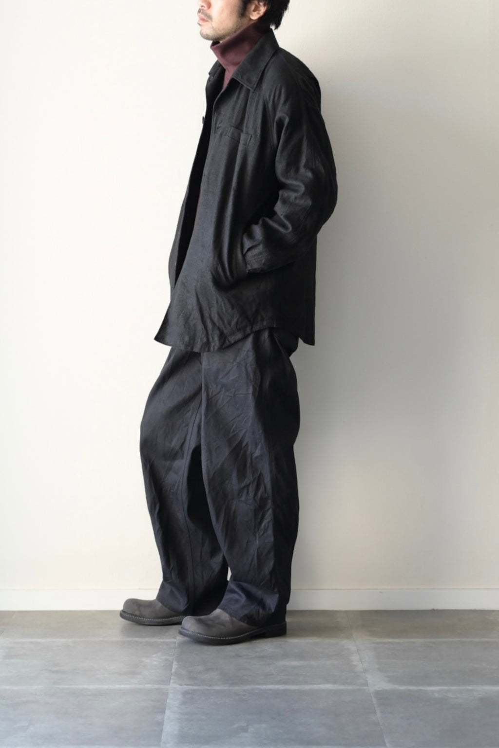 Yamauchi - Hemp flannel shirt jacket