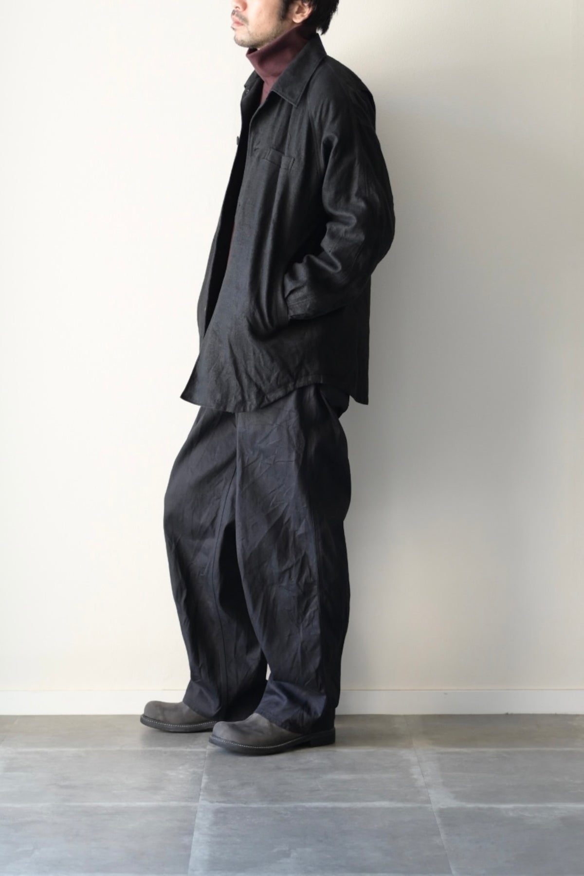Yamauchi - Hemp flannel shirt jacket